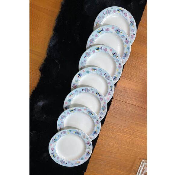 1990's Vitromaster Sea Side salad plates, set of 7 - Picture 2 of 6